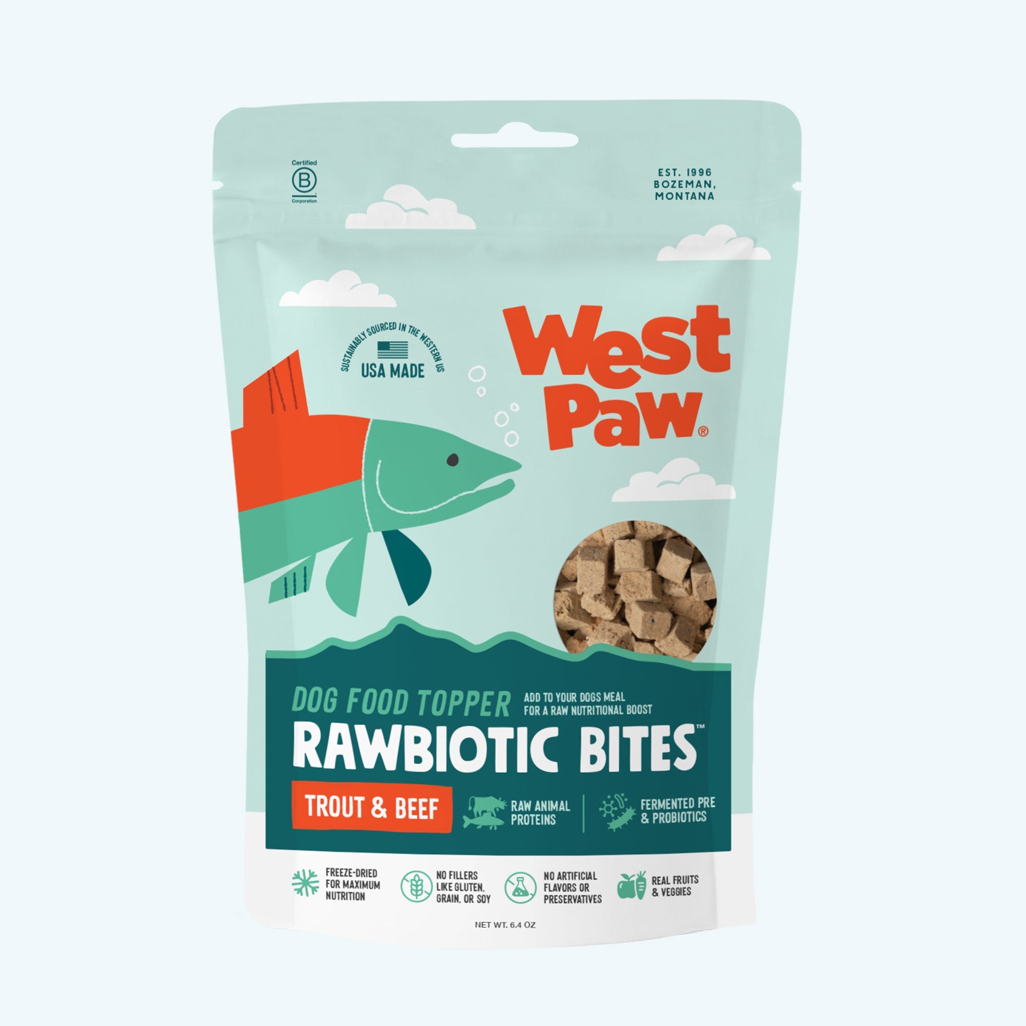 West Paw Trout & Beef Dog Food Topper
